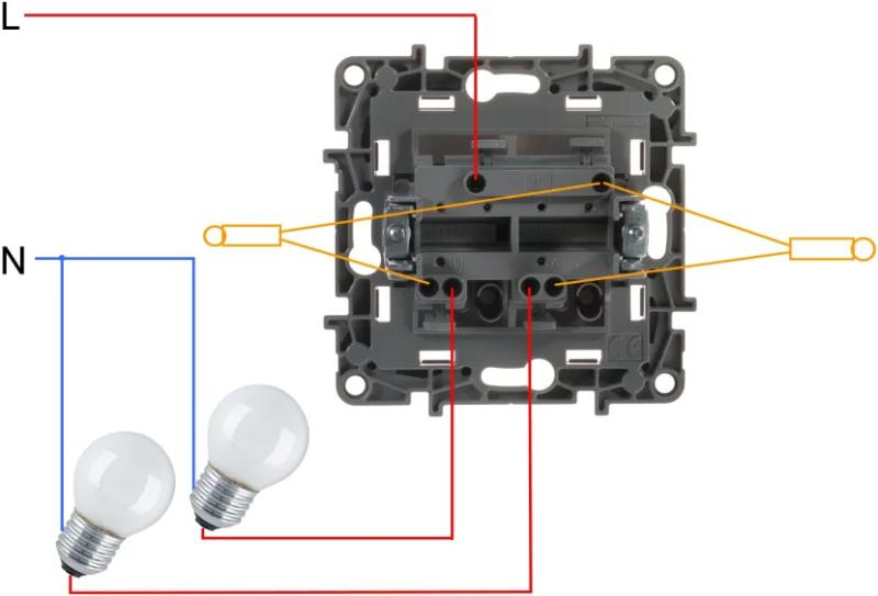 Схема подключения двухклавишного выключателя – устройство 2-х-клавишного выключателя, особенности монтажа, инструкция