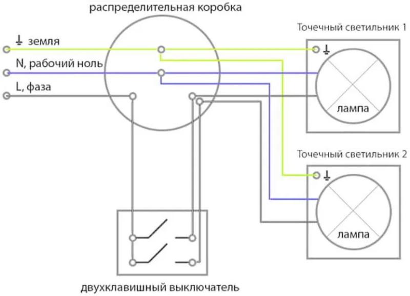 Как правильно подключить выключатель с двумя клавишами на освещение